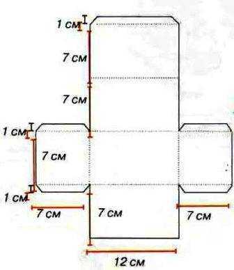 Чертеж сундучка из картона