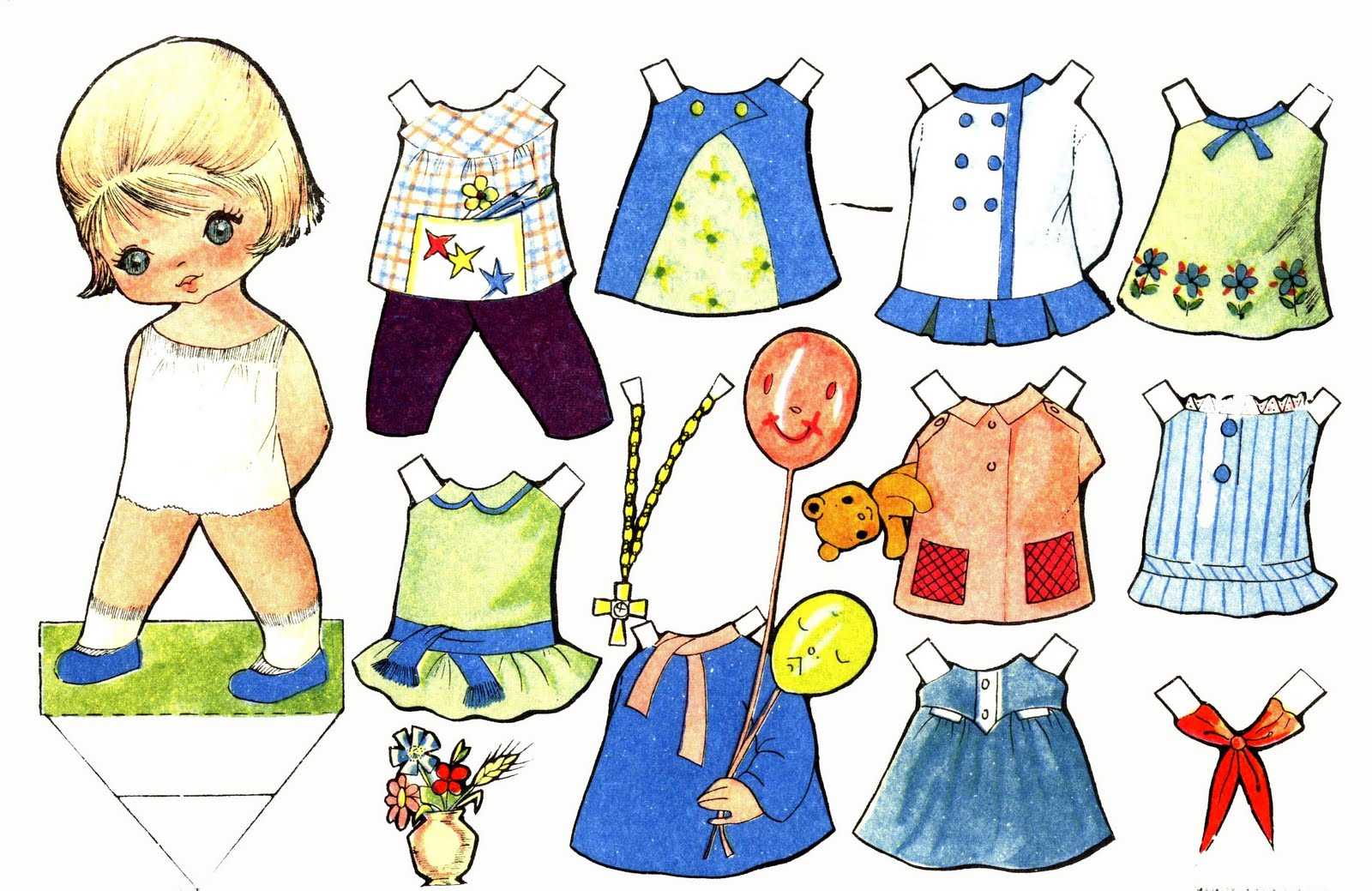 Нарисованные куклы с одеждой