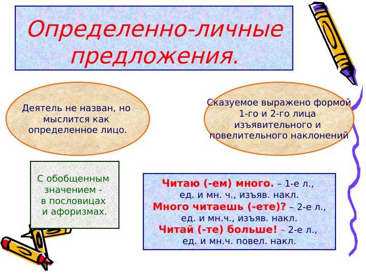 2 определенно личных. Определенно личностные предложения. Определённо-личные предложения. Определенно личное предложение. Примеры определённо личных предложений.