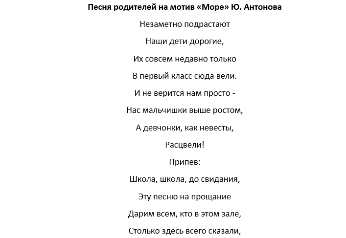 Ответное слово родителей на выпускном в 11 классе в шуточной форме и переделанные песни ― видео и стихи с юмором